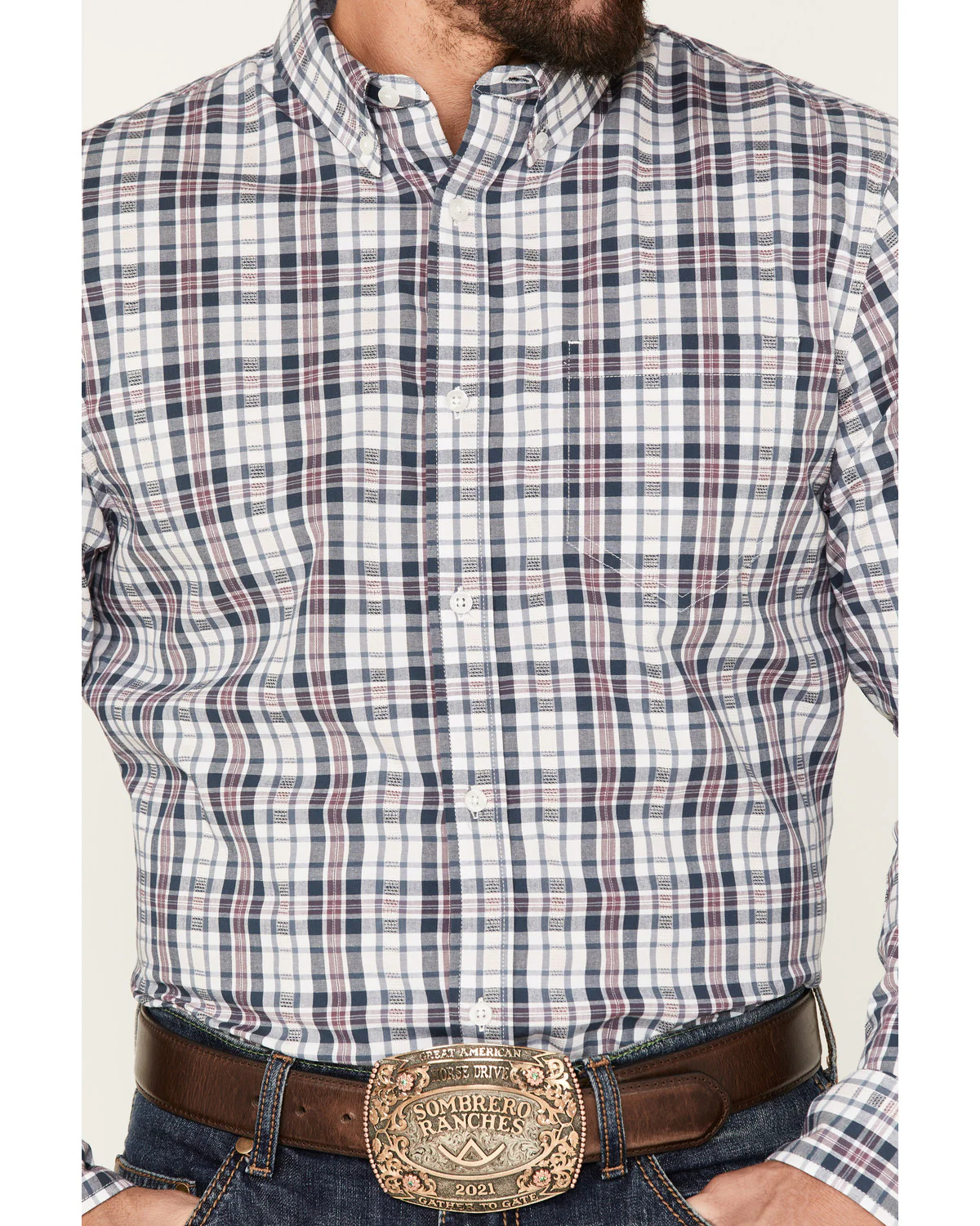 Cody James Men's Tonight Small Plaid Print Button-Down Western Shirt - Image 3