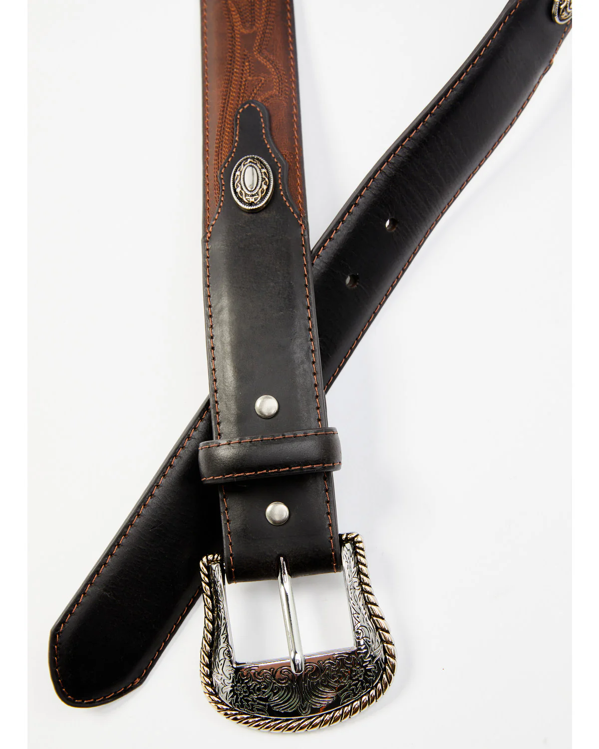 Cody James Men's Two-Toned Concho Accent Belt - Image 2