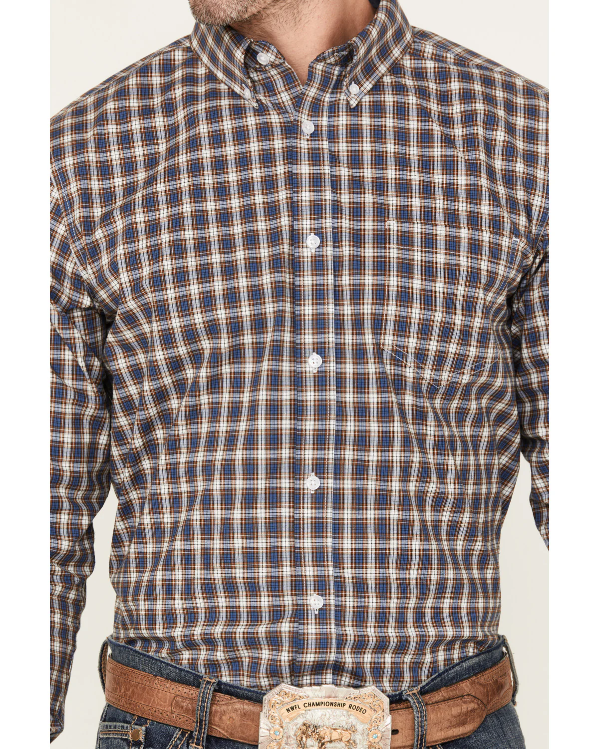 Cody James Men's Wes Plaid Print Long Sleeve Button-Down Stretch Western Shirt - Image 3