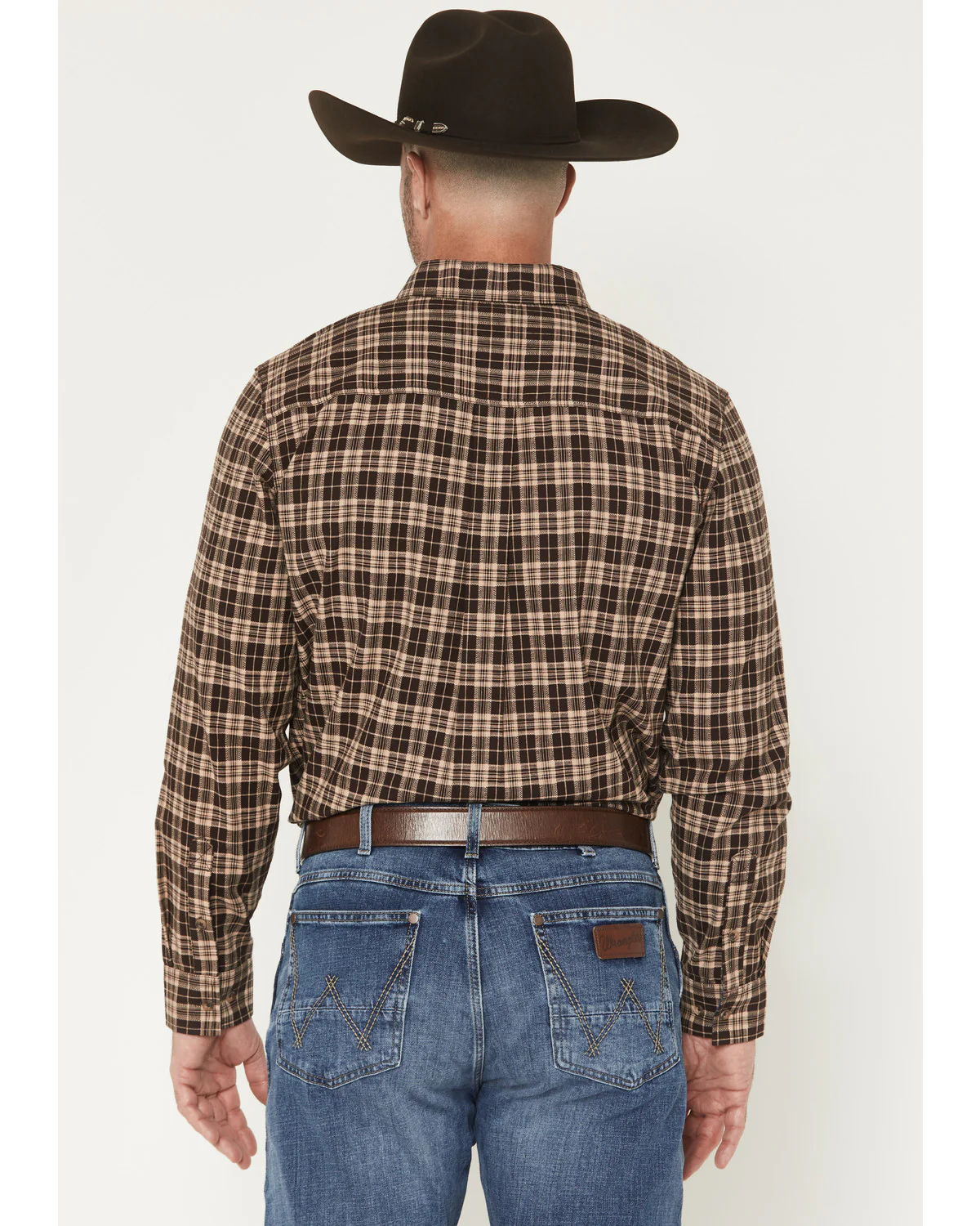 Cody James Men's Whiskey Ranch Plaid Print Long Sleeve Button-Down Stretch Western Shirt - Image 4