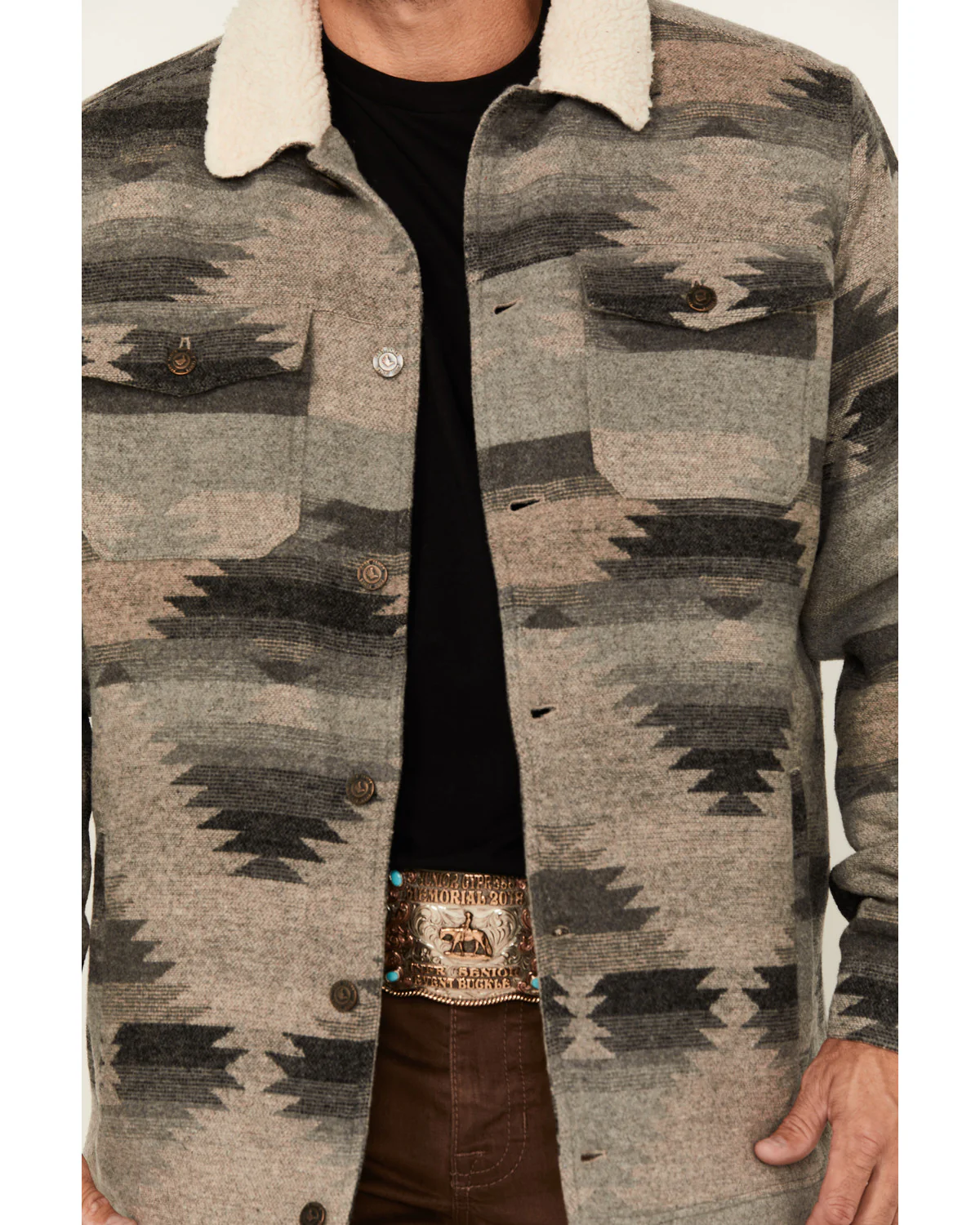 Cody James Men's Whiskey Southwestern Print Jacket - Image 3