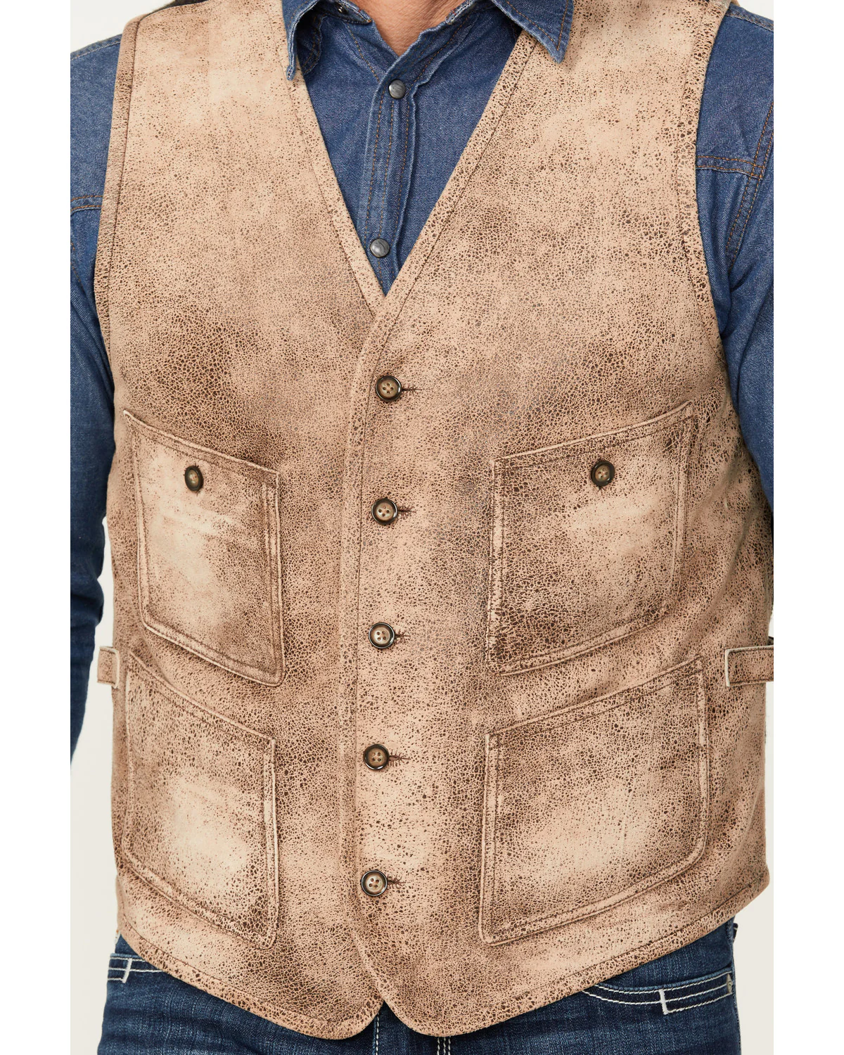 Cody James Men's White Buffalo Suede Vest - Image 3