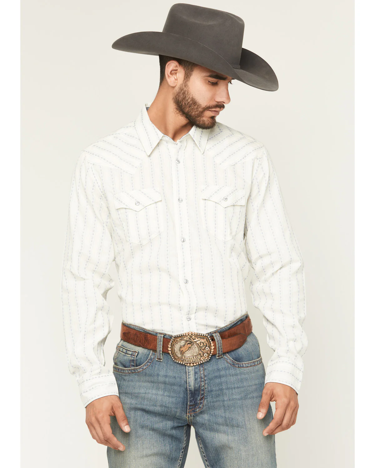 Cody James Men's Wyatt Stripe Print Long Sleeve Snap Western Shirt