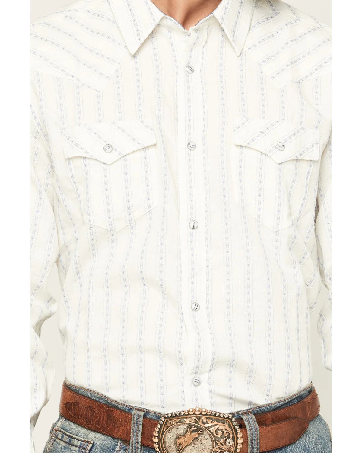 Cody James Men's Wyatt Stripe Print Long Sleeve Snap Western Shirt - Image 3