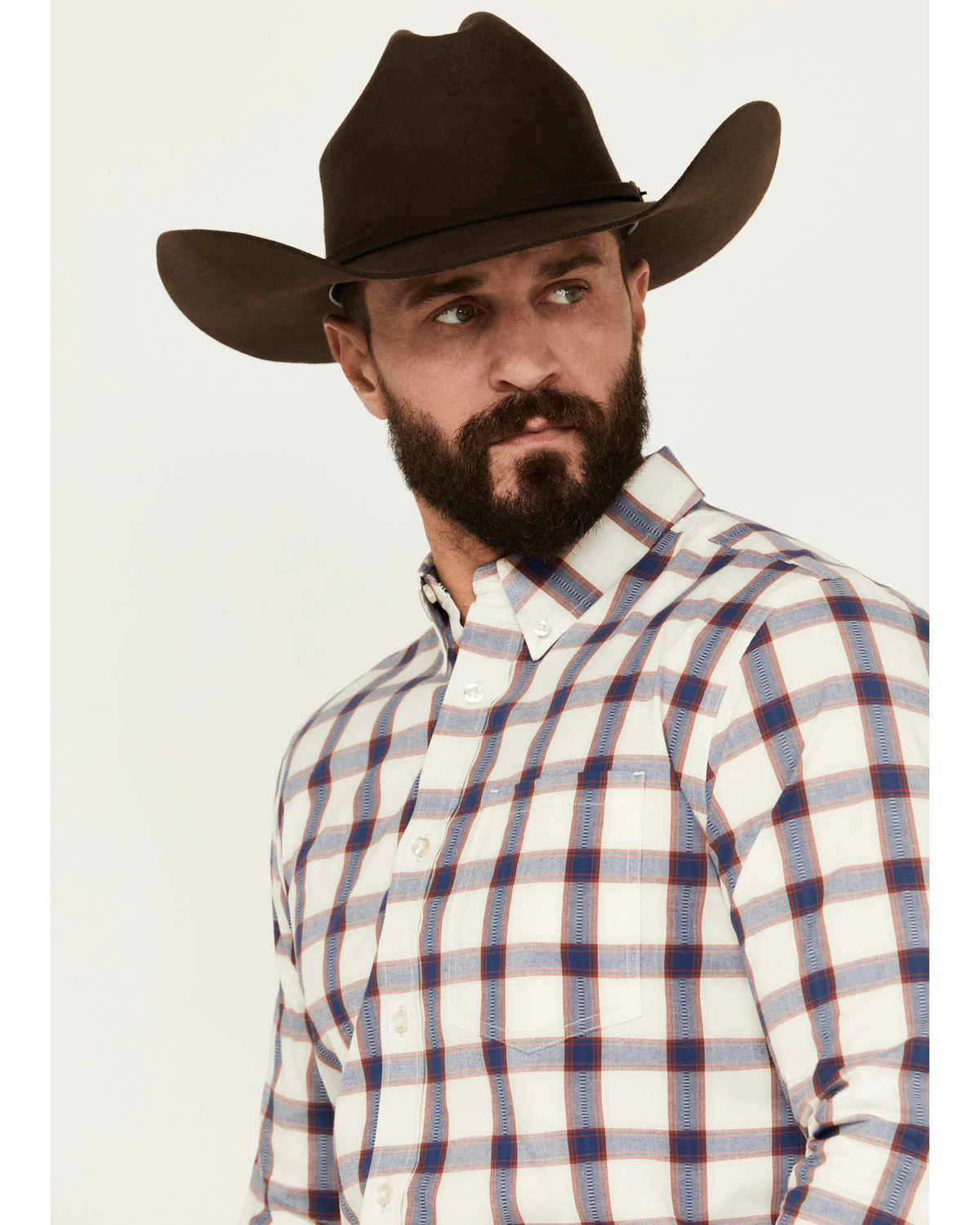 Cody James Men's Yeehaw Plaid Print Long Sleeve Button-Down Stretch Western Shirt - Image 2