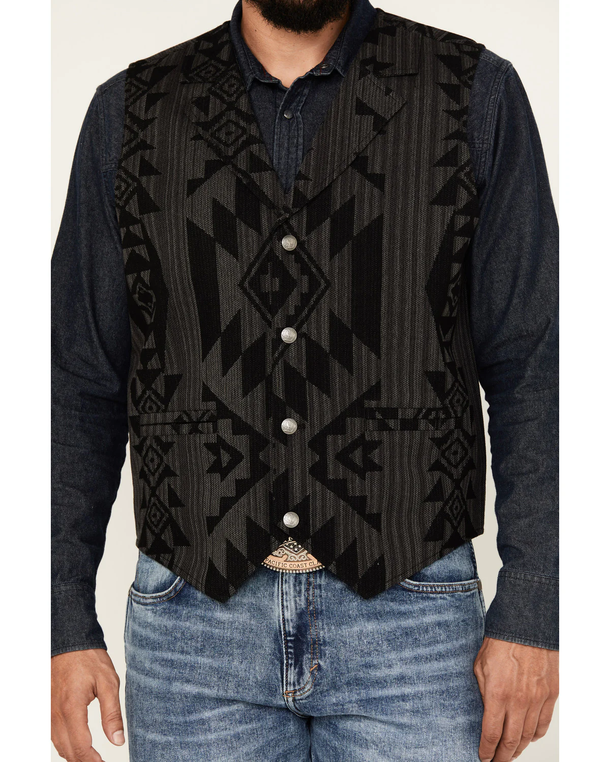 Cody James Men's Yuma Southwestern Jacquard Vest - Image 3