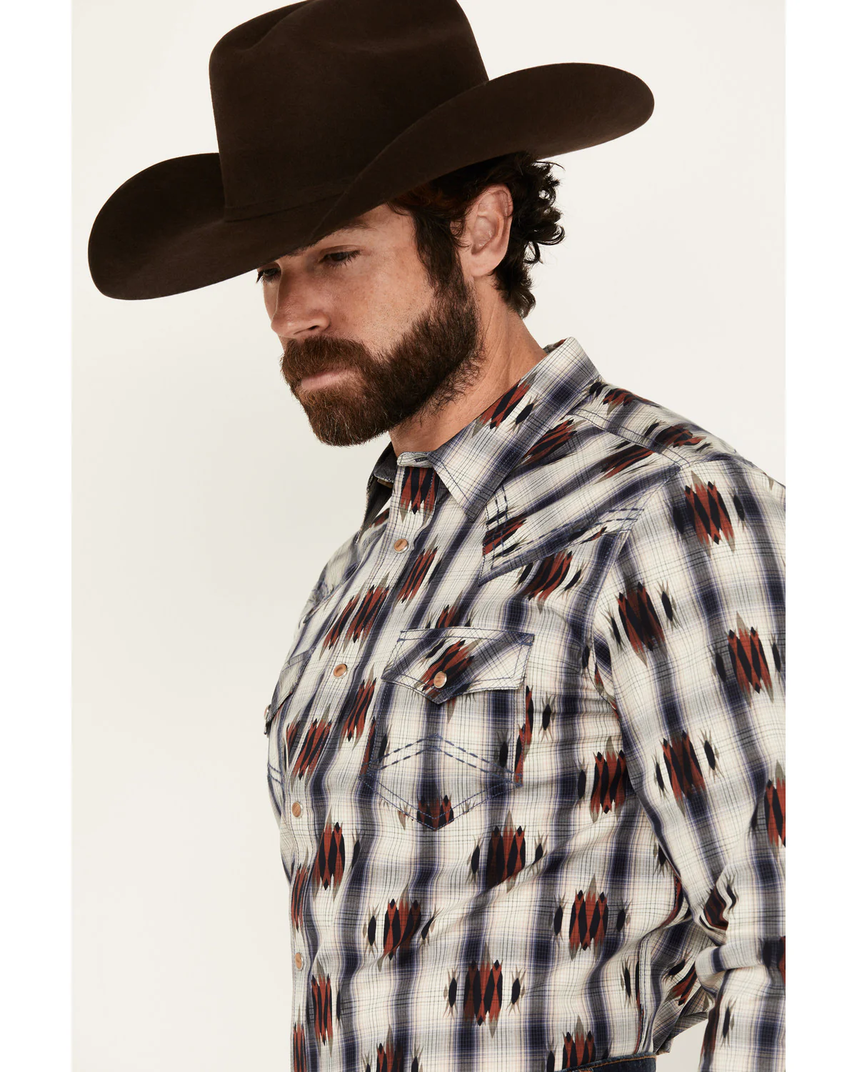 Cody James Men's Zion Sunset Southwestern Plaid Print Long Sleeve Snap Western Shirt - Image 2
