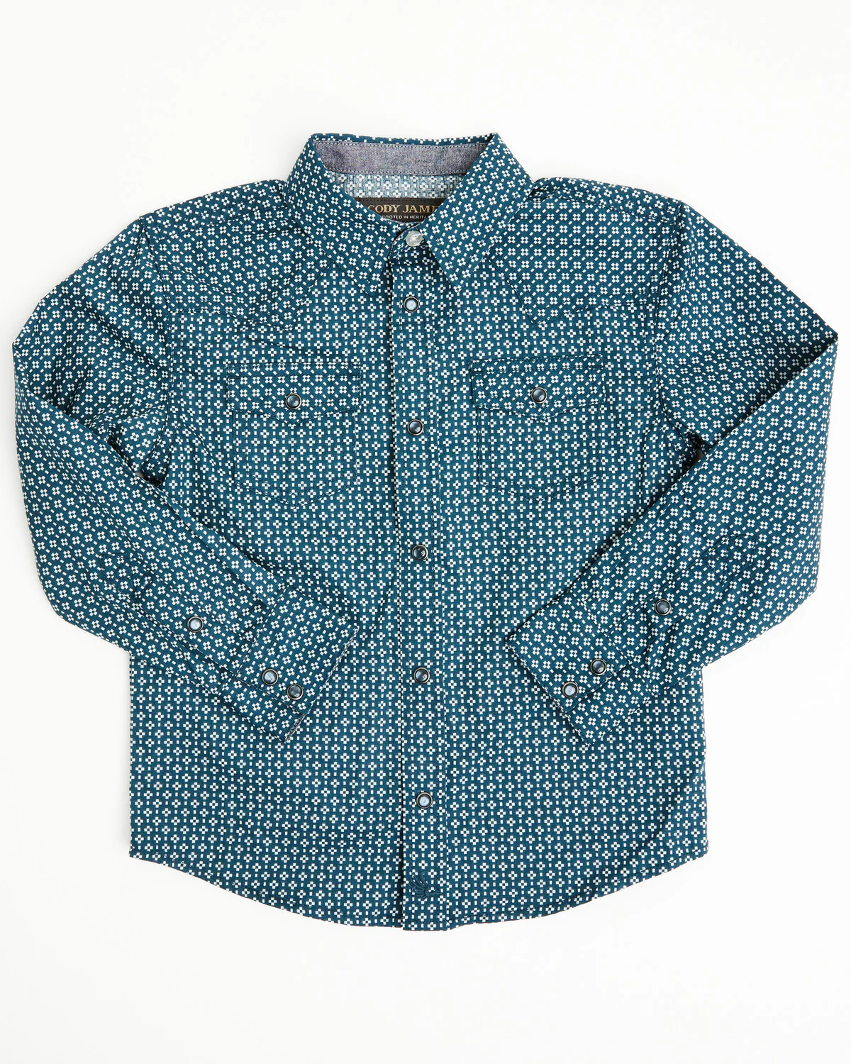 Cody James Toddler Boys' Bourbon Geo Print Long Sleeve Pearl Snap Western Shirt
