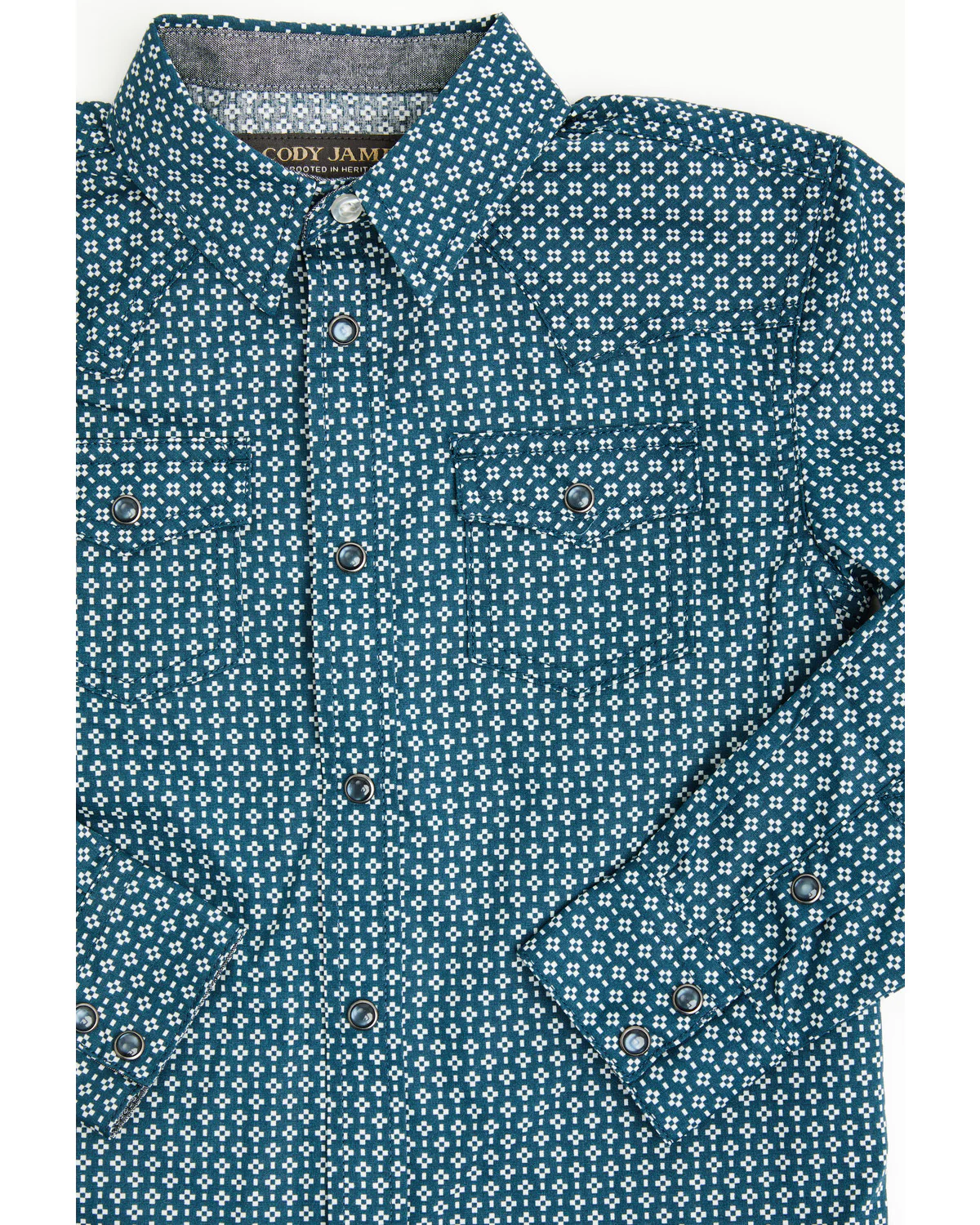 Cody James Toddler Boys' Bourbon Geo Print Long Sleeve Pearl Snap Western Shirt - Image 2
