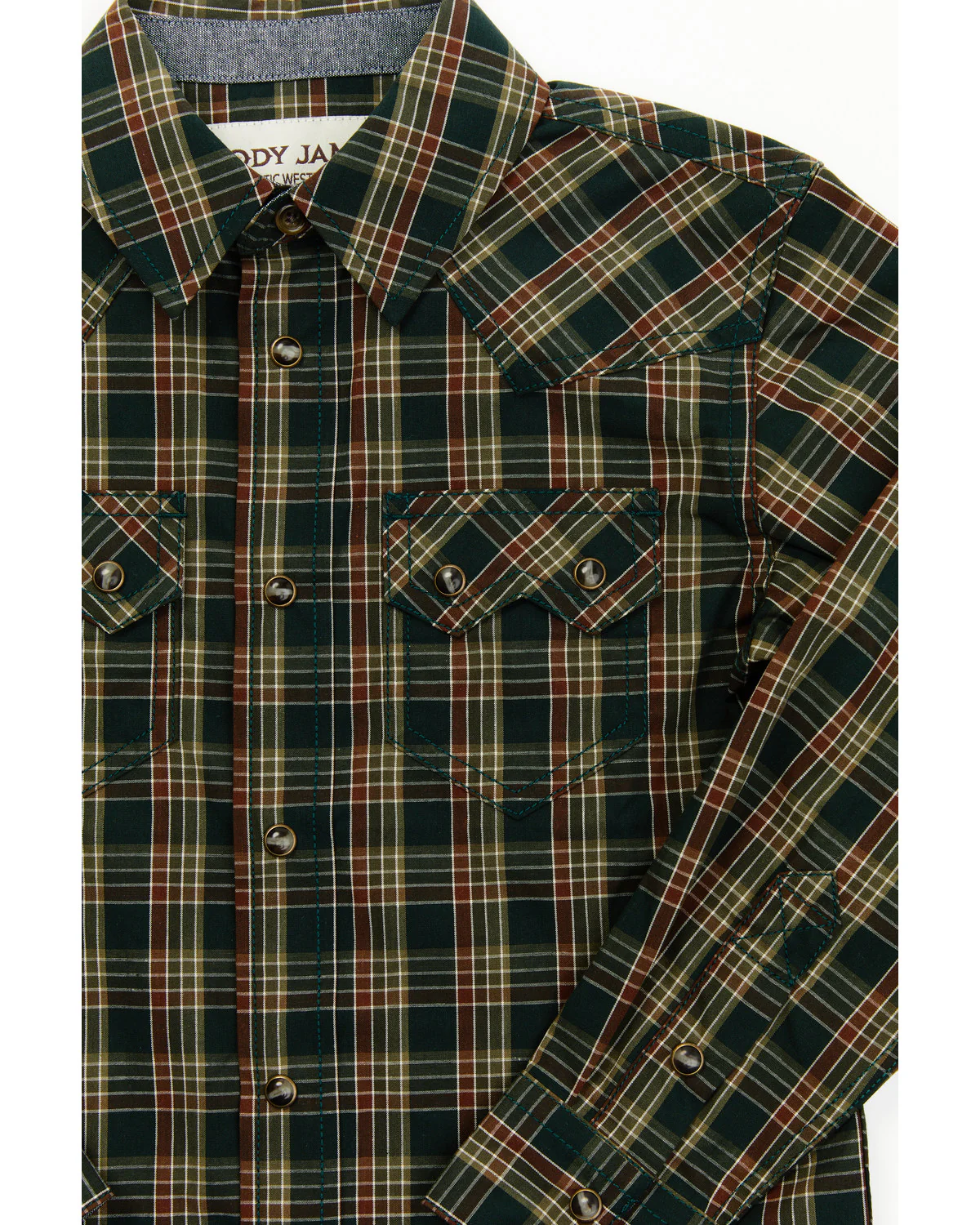 Cody James Toddler Boys' Douglas Fir Plaid Print Long Sleeve Snap Western Shirt - Toddler - Image 2