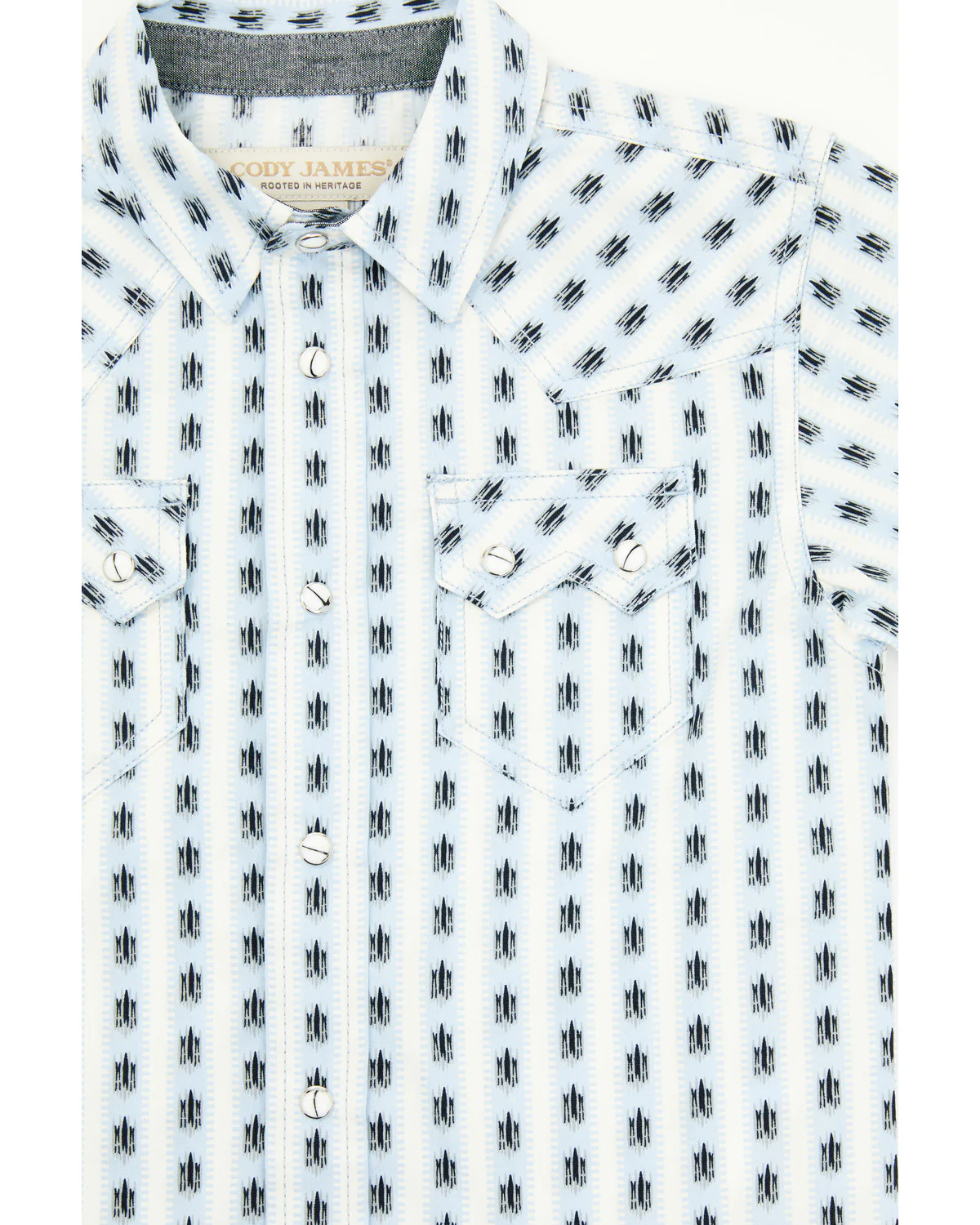 Cody James Toddler Boys' Outlaw Pass Striped Print Short Sleeve Snap Western Shirt - Image 2
