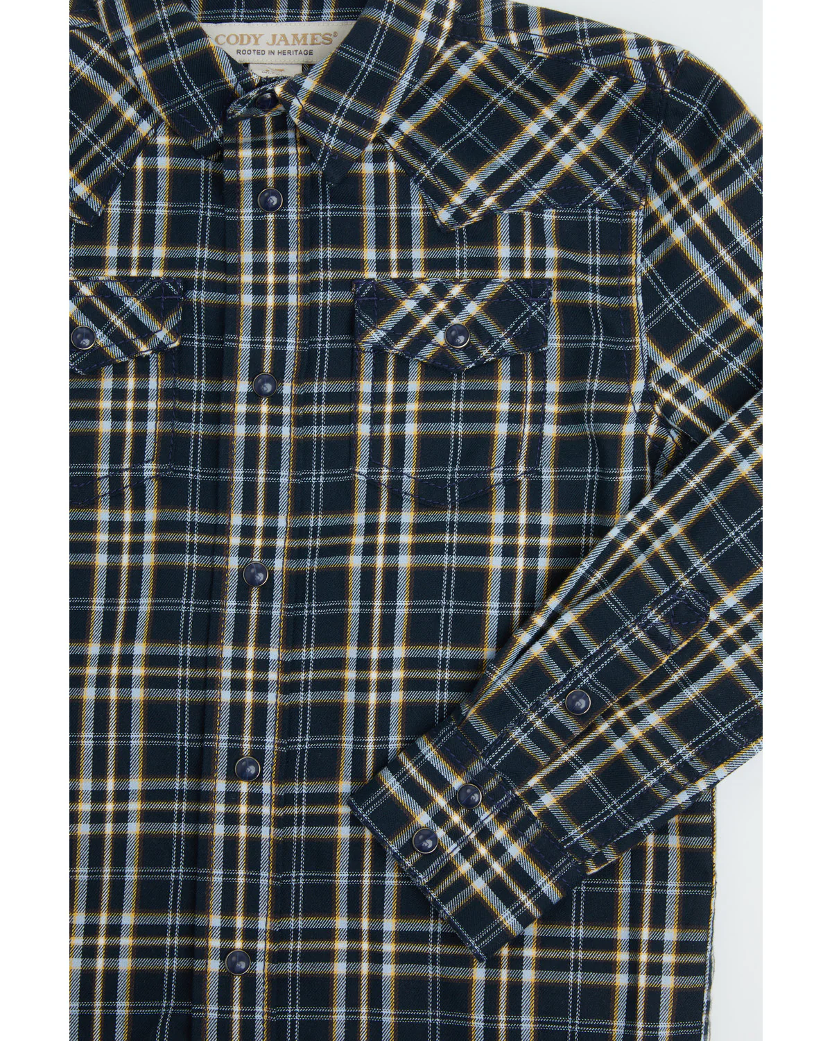 Cody James Toddler Boys' Warriors Way Plaid Print Long Sleeve Snap Western Shirt - Image 2