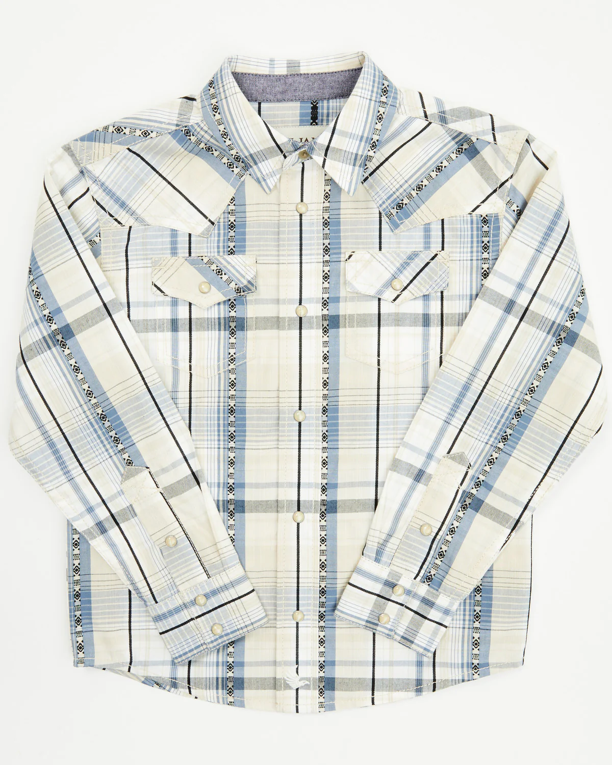 Cody James Toddler Boys' Western Wind Plaid Print Long Sleeve Snap Western Shirt